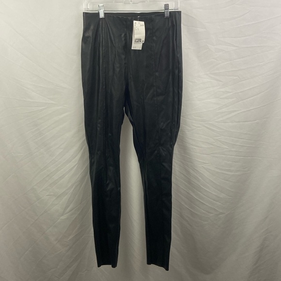 H&M Faux Leather Pants Women’s Size 10 Black NWT - Picture 1 of 14